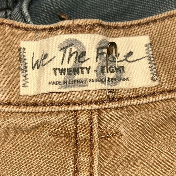 We The Free Tan Jean Shorts Distressed High-Waisted - Picture 4 of 4